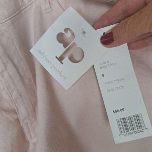 Adyson Parker Pink Drop Linen Blend Cropped Pants NWT - Picture 9 of 9
